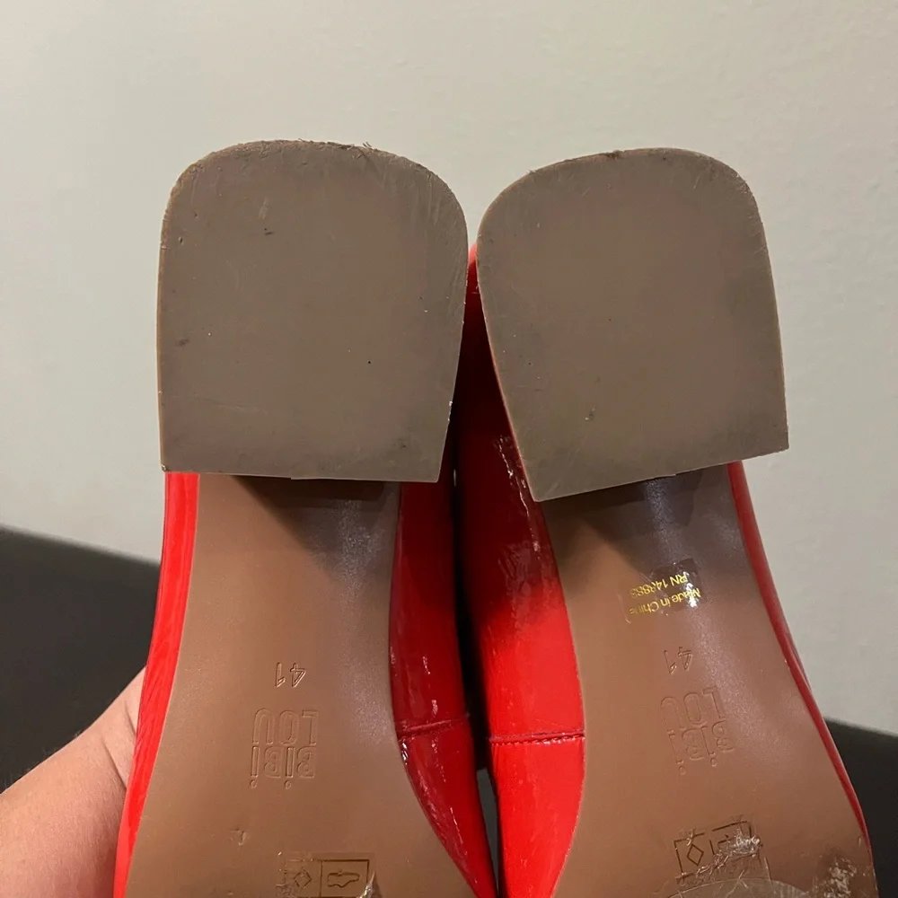 Anthropologie Bibi Lou Heeled Ballet Pumps Red 41 EU 10 US - Picture 15 of 16